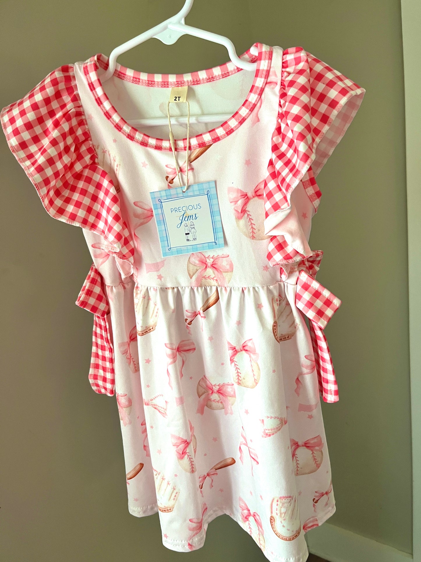 Home Run Sweetie Dress – Girls’ Boutique Baseball-Themed Dress for Toddlers & Kids