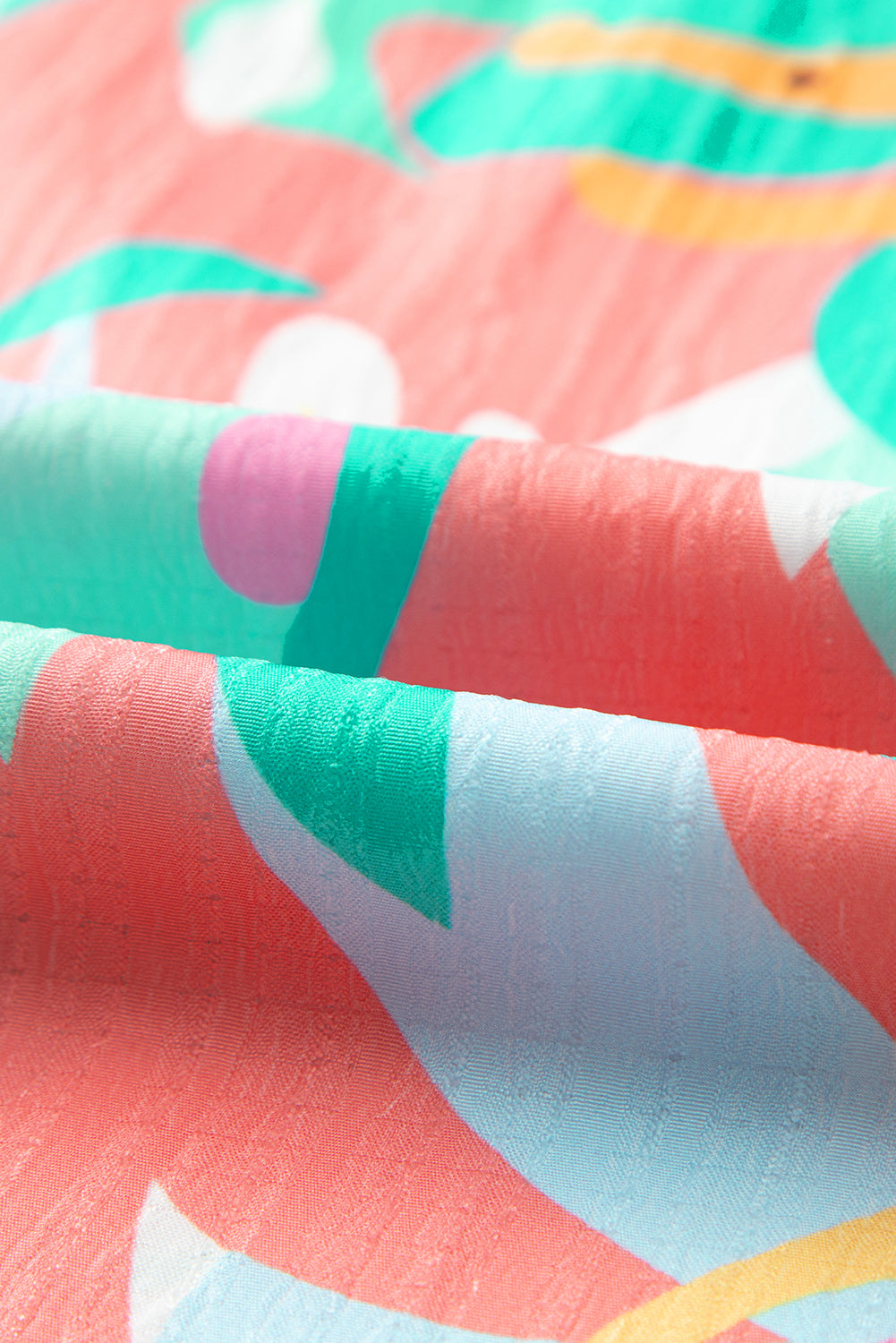 Green Frilly Ruffle Tie Split Neck Floral Blouse – Women’s Boutique Summer Top