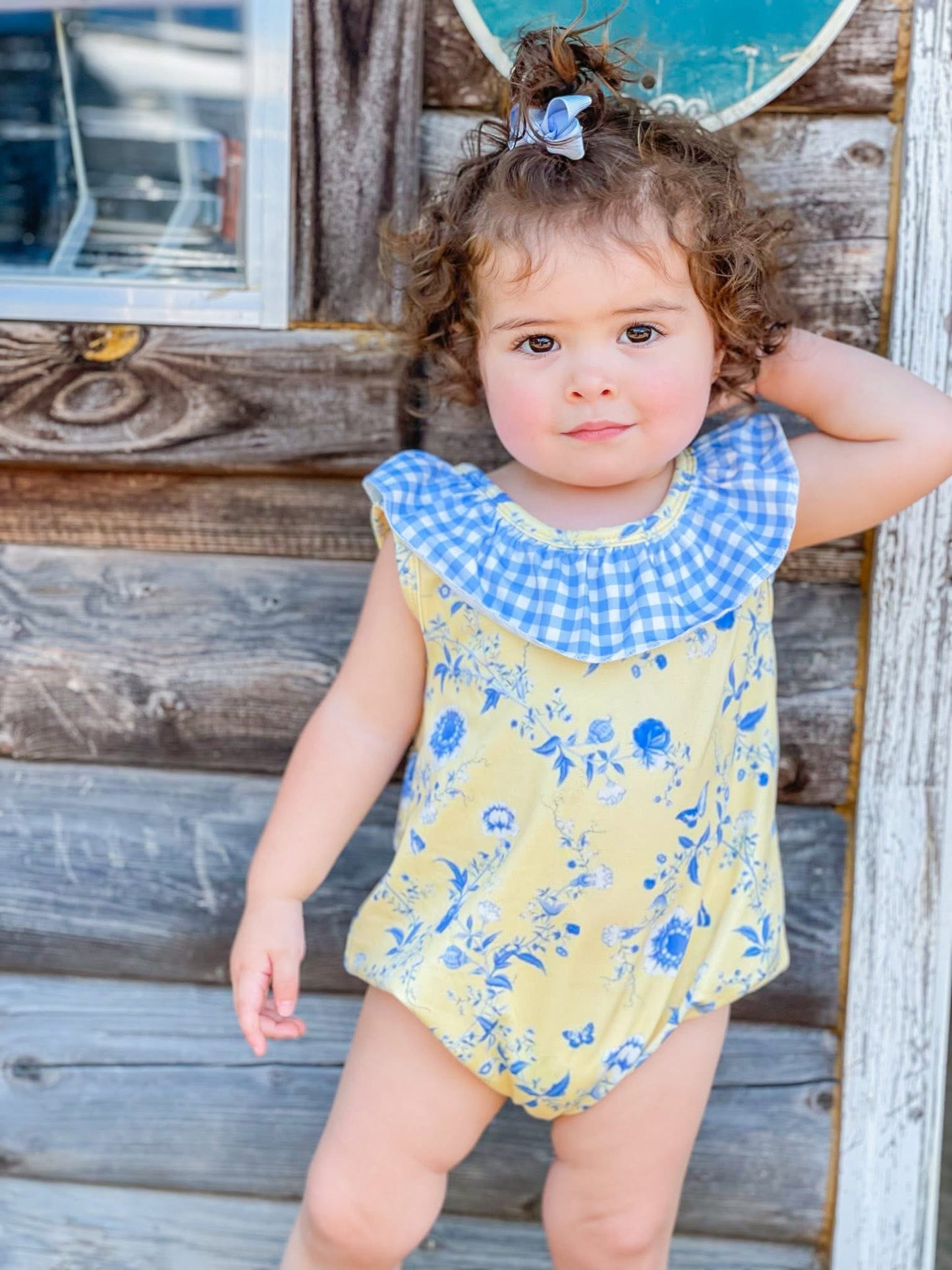 French Country Gingham Baby Girl Bubble Romper – Boutique Infant & Toddler Outfit
