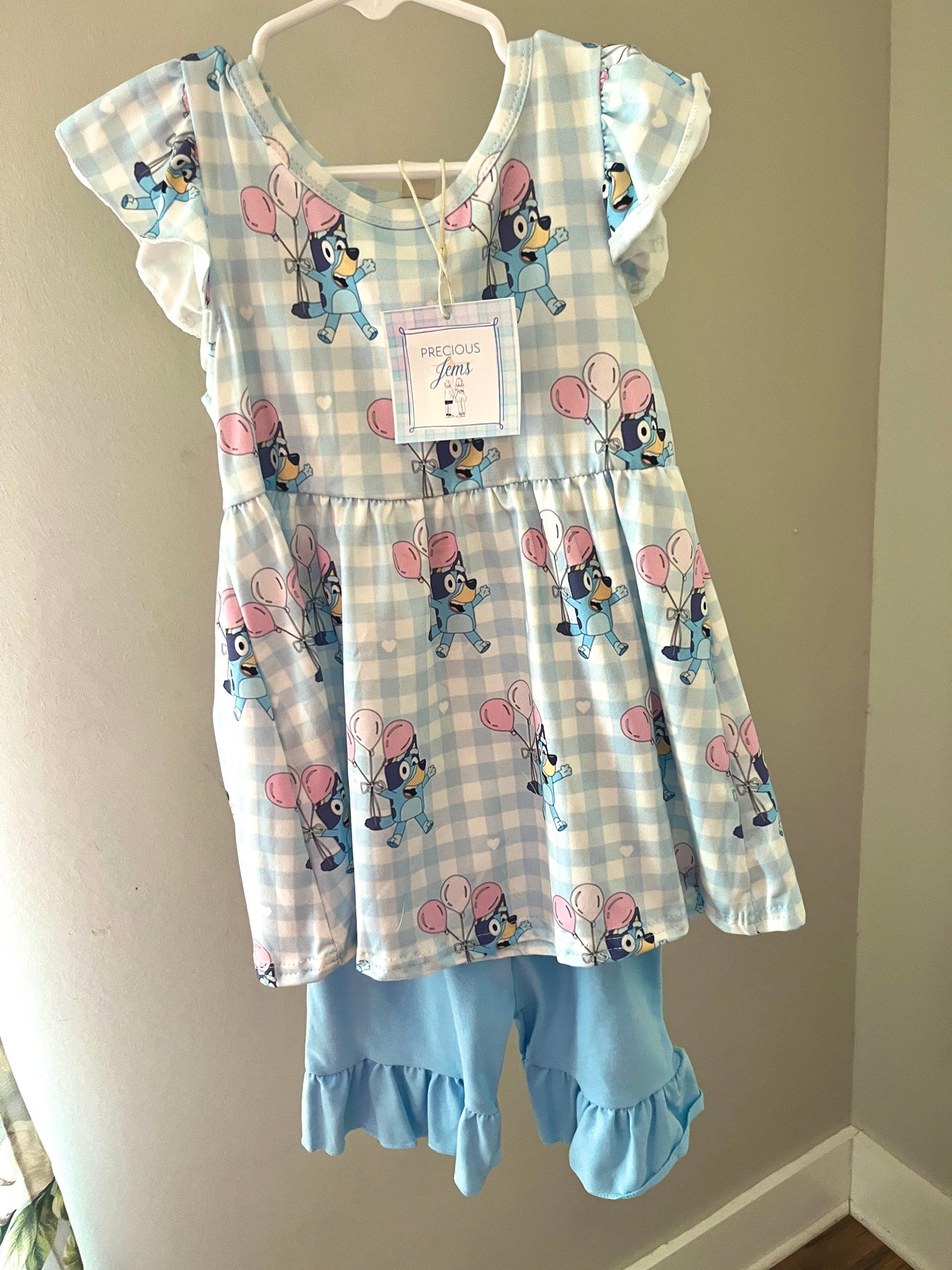 Blue Dog Birthday Girl Short Set – Boutique Toddler Party Outfit