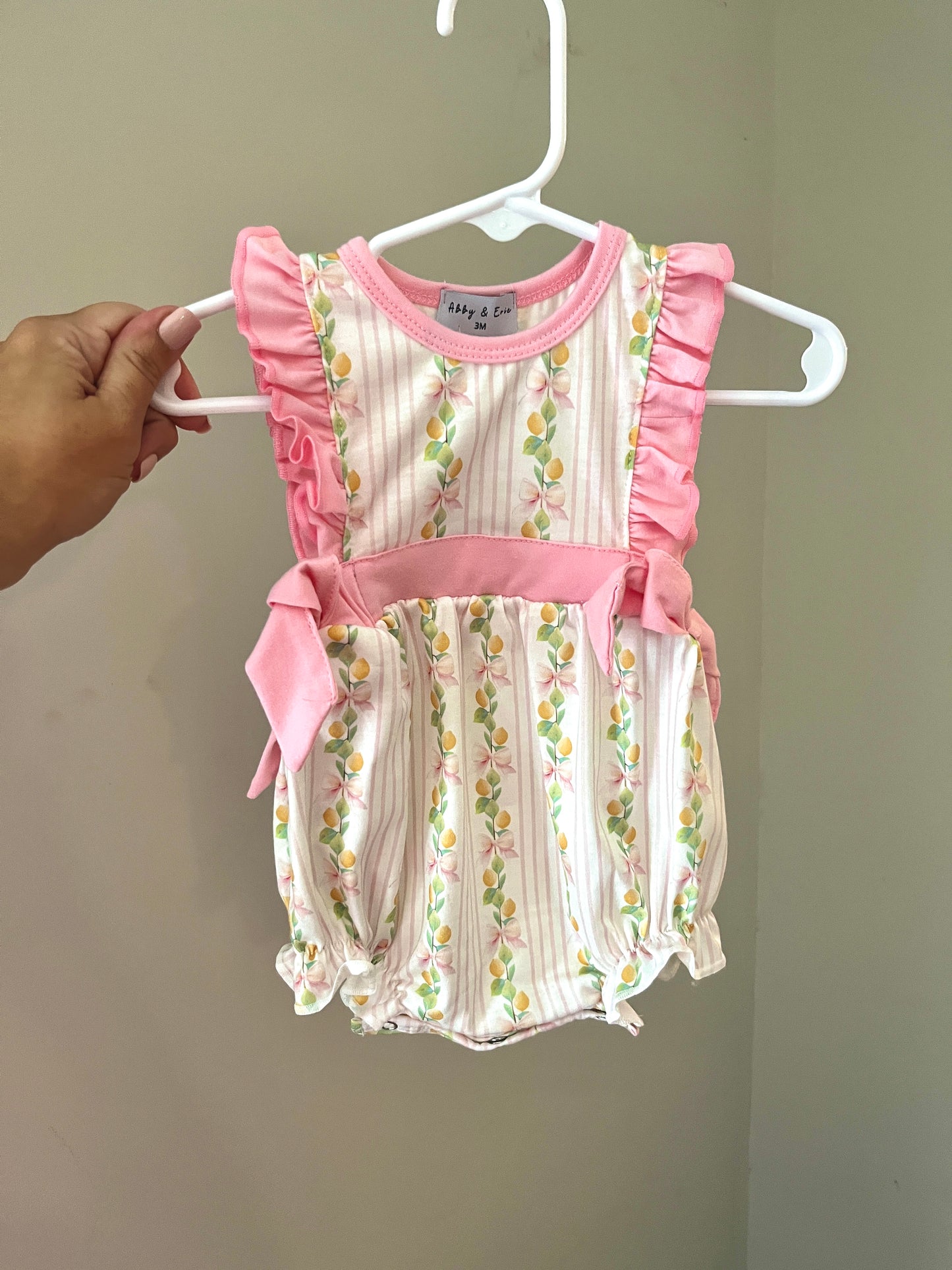 Lemon & Bows Baby Girl Bubble Romper – Boutique Infant & Toddler Summer Outfit