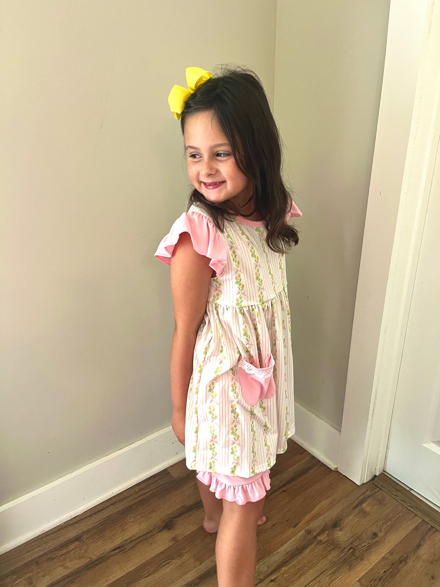 Lemon & Bows Girl Short Set – Boutique Baby & Toddler Summer Outfit