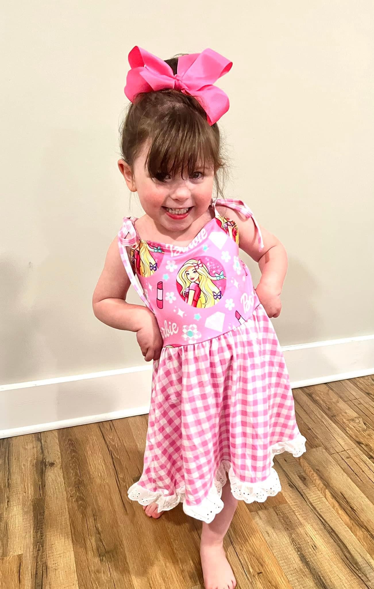 Pink Gingham Doll Twirl Dress – Girls’ Boutique Spring & Summer Dress