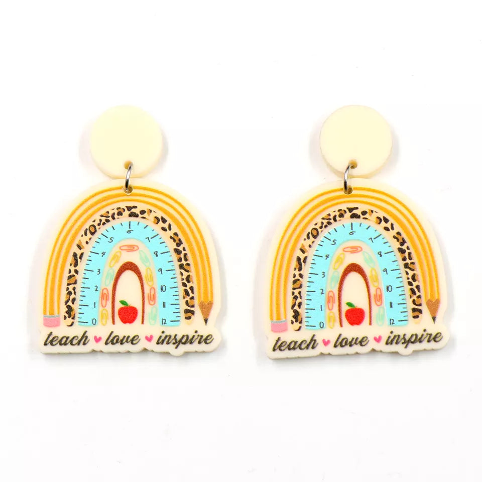 Teach Love Inspire Dangle Earrings