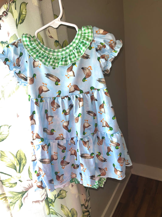 Green Gingham Mallard Baby Girl Diaper Set – Cute Boutique Baby Outfit