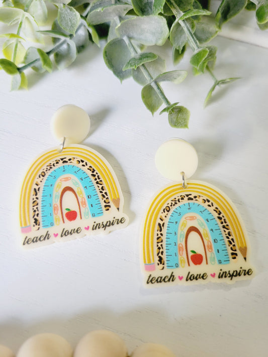 Teach Love Inspire Dangle Earrings