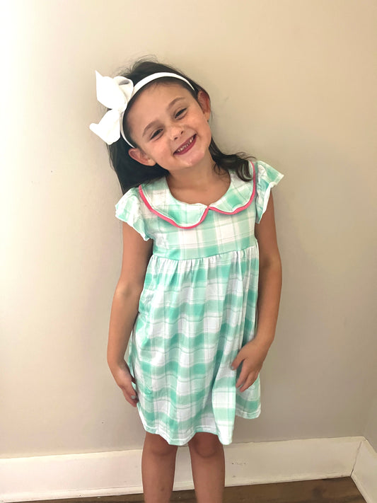Mint Green Plaid Dress for Girls – Classic Toddler Sundress