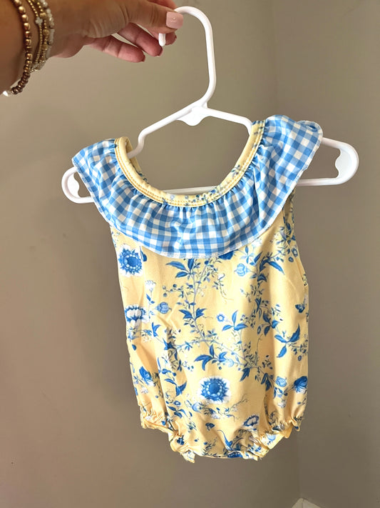 French Country Gingham Baby Girl Bubble Romper – Boutique Infant & Toddler Outfit