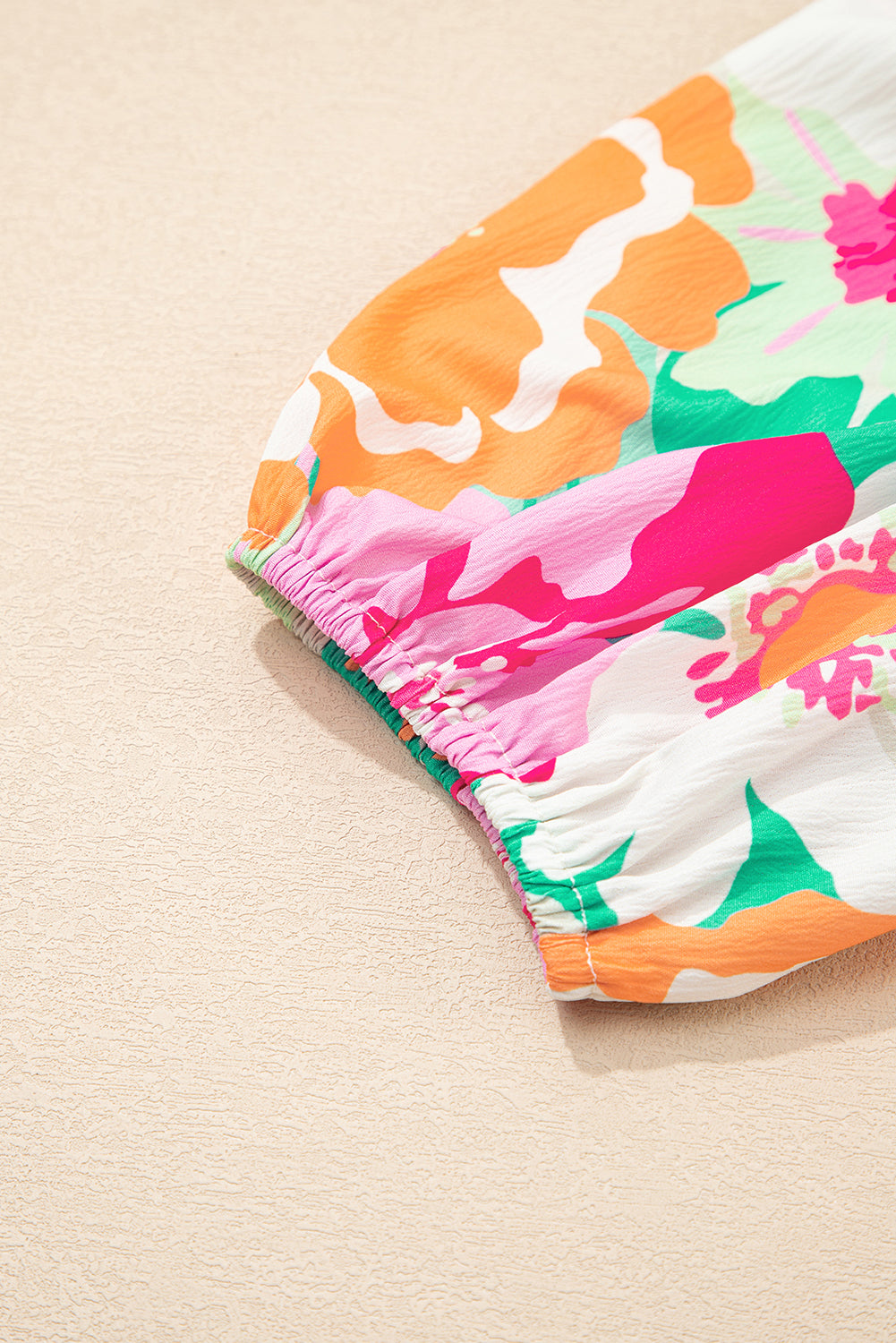 Green Floral Puff Sleeve Buttoned Babydoll Dress