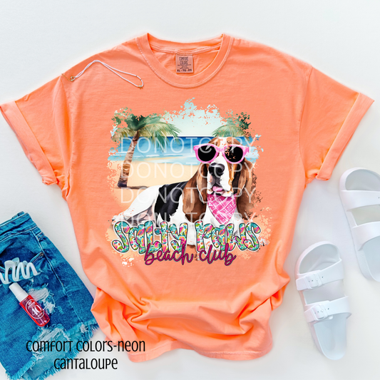 Salty Paws beach club tshirt - Bassett