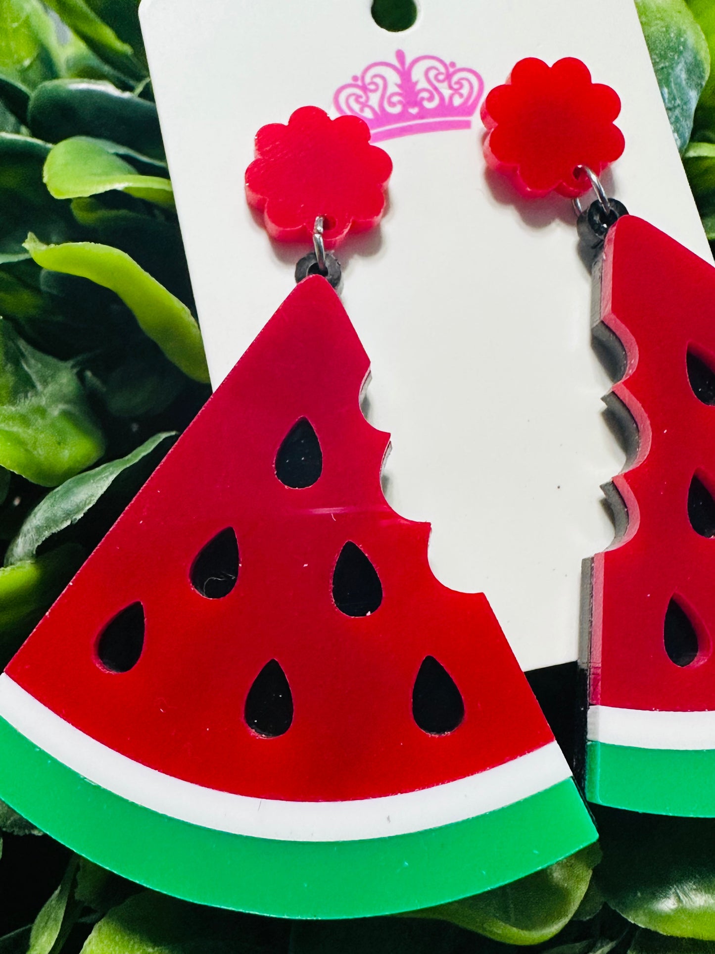 Red Watermelon Dangle Earrings