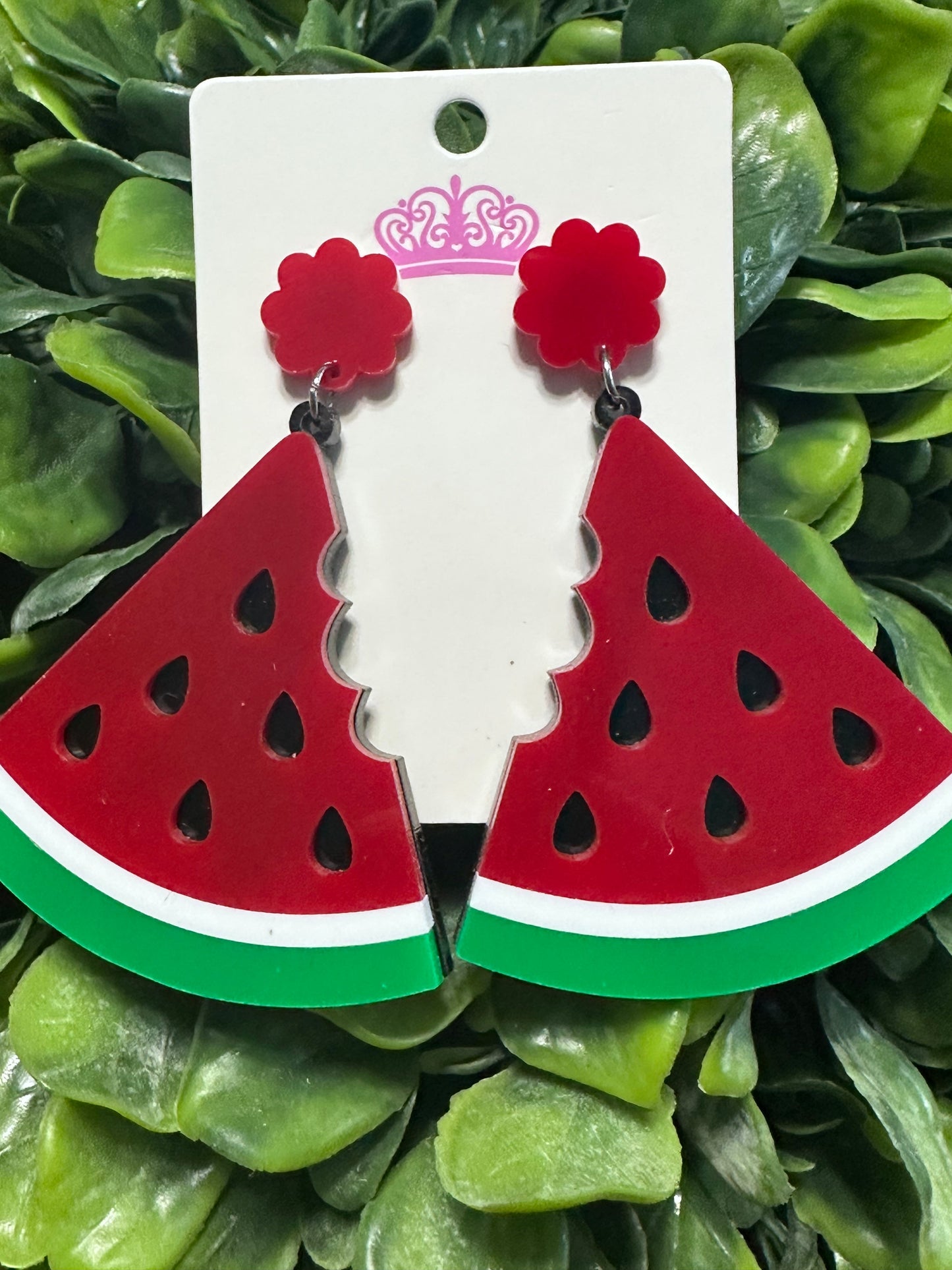 Red Watermelon Dangle Earrings
