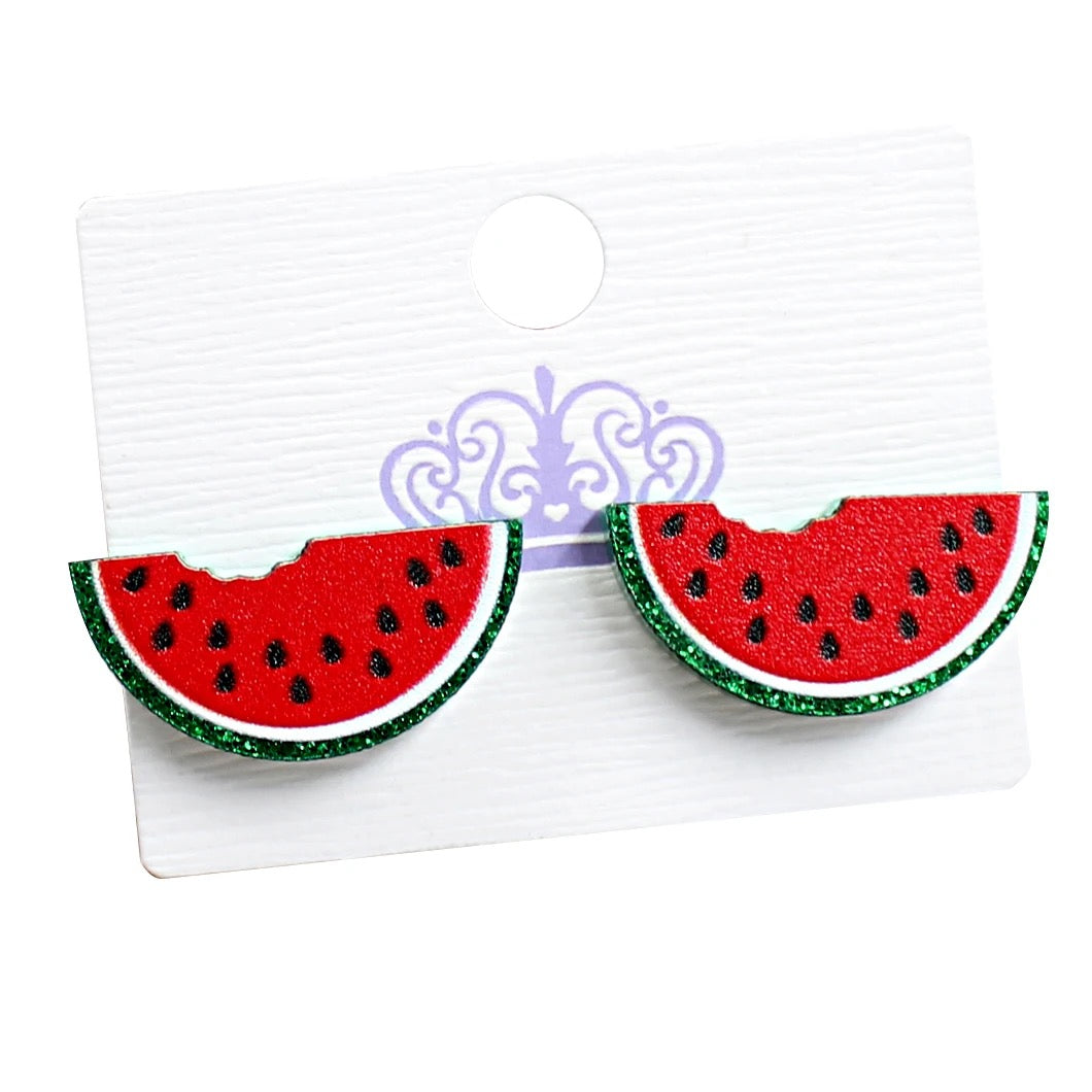 Red watermelon Stud Earrings