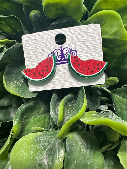 Red watermelon Stud Earrings